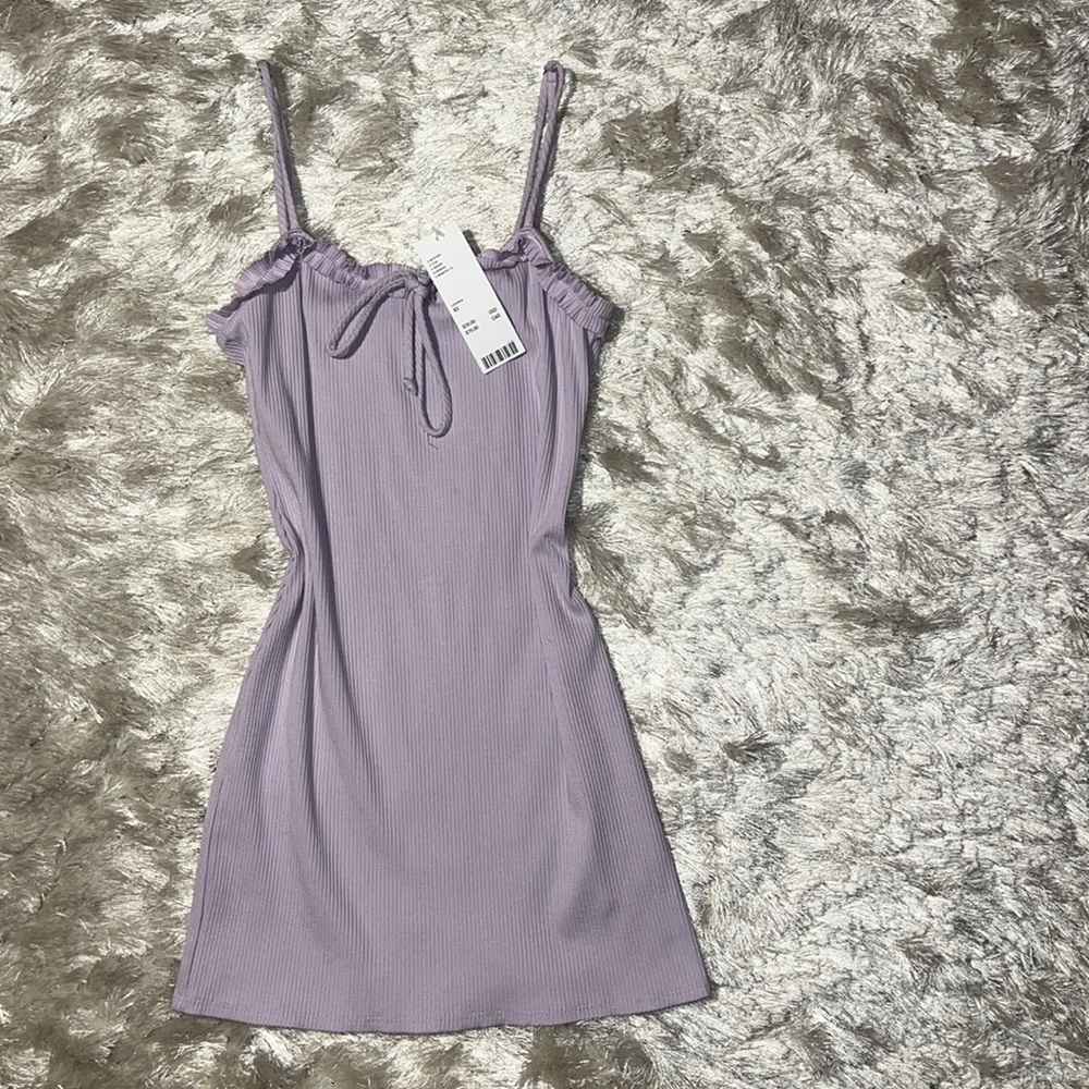 urban outfitters y2k spaghetti strap purple bow mini bodycon dress w/tags